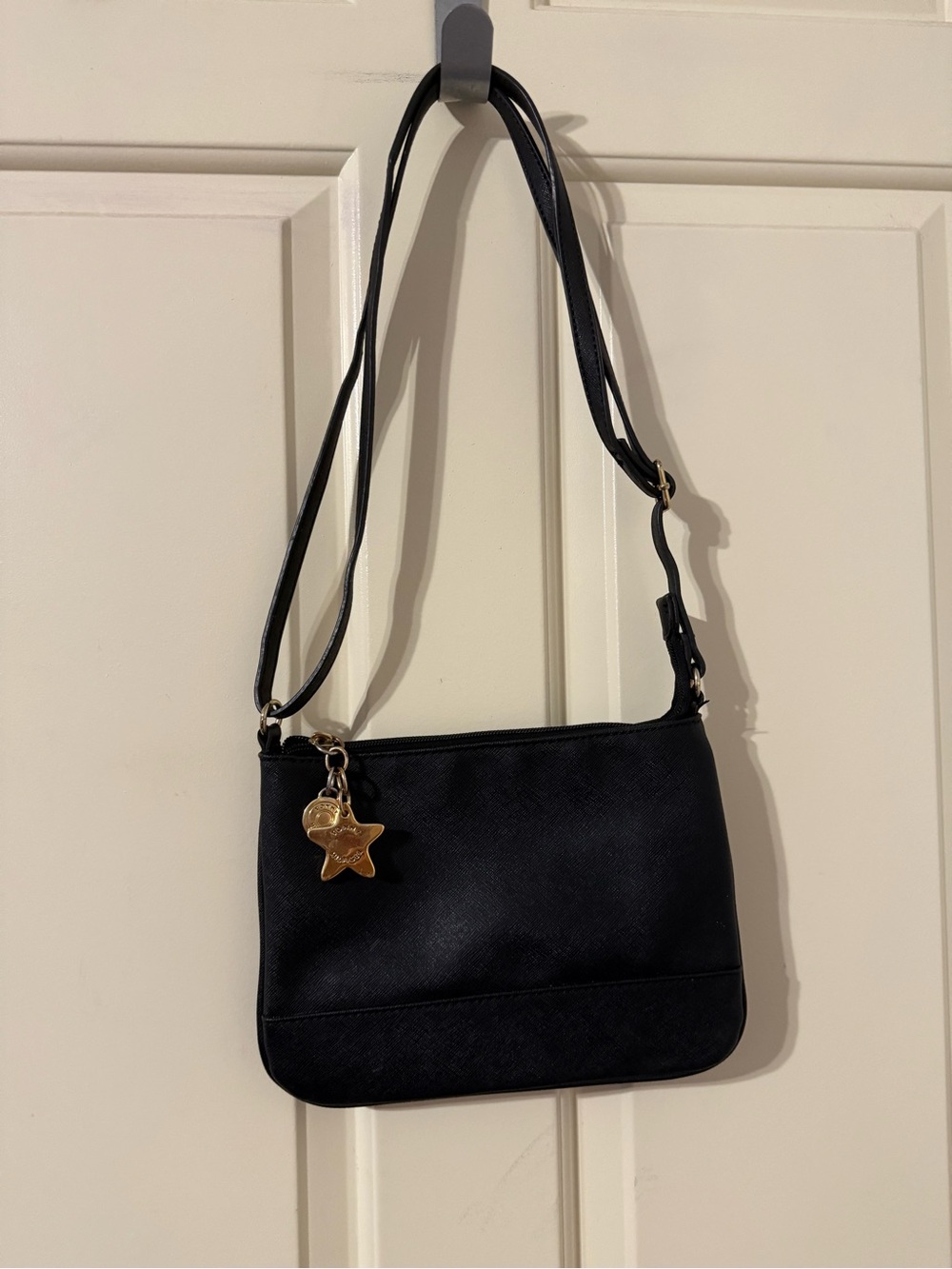 Tommy Hilfiger Black Crossbody with Gold Star Charm